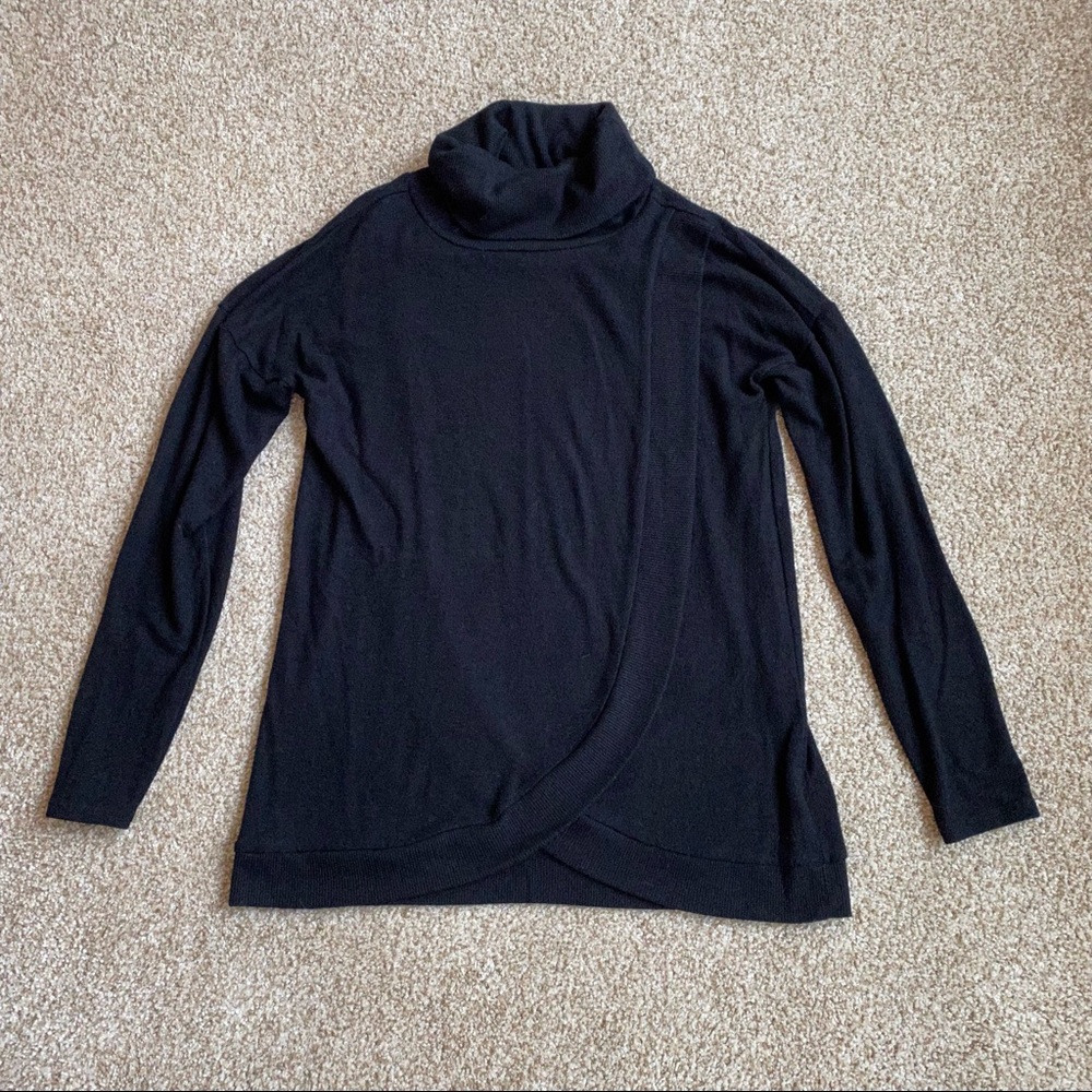 Gibson Black Turtleneck Sweater, Reversible Style to wear front or back Size XS